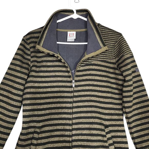 Avalanche Knit Sweater Jacket Cardigan Full Zip Fleece Lined Green Black Small - Picture 4 of 11